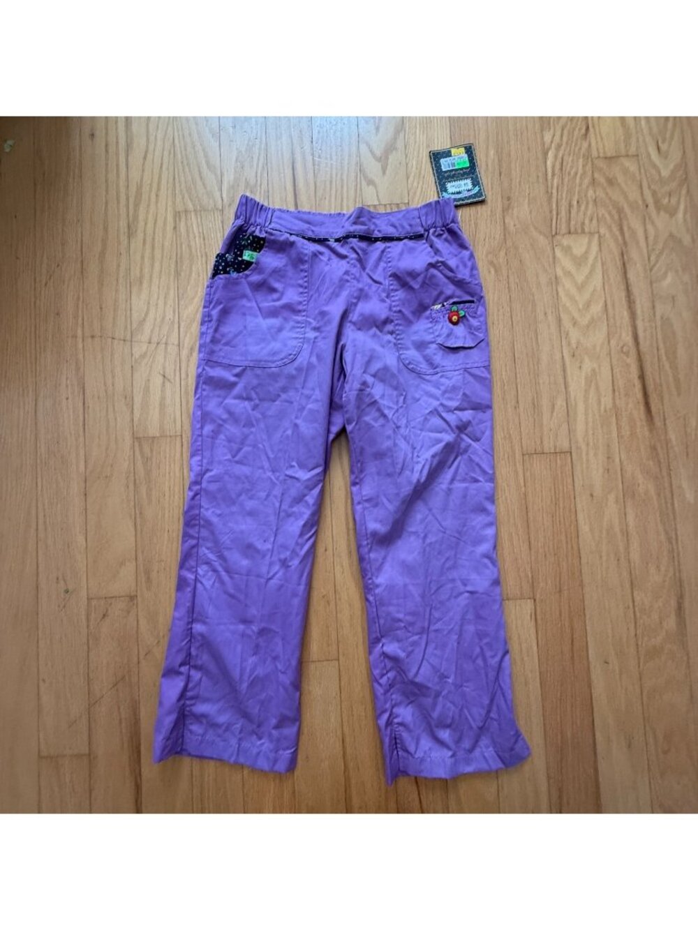 NWT Mary Engelbert Women's Small Purple Owl/Stars Medical Scrub Pants
